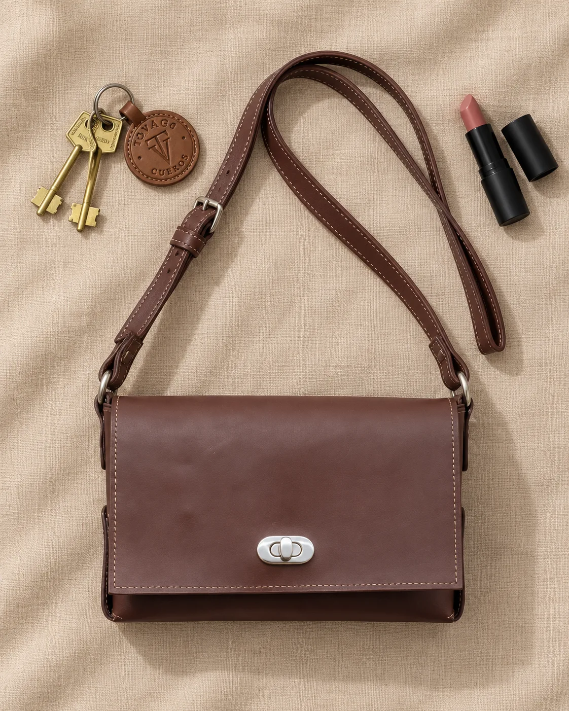 Bandolera Solapa Marrón — foto 4